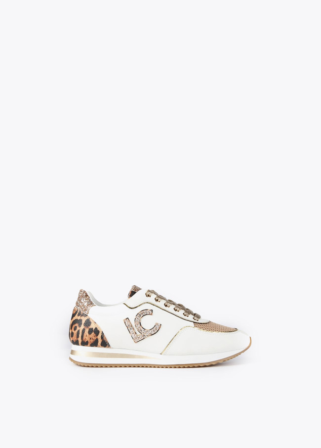 Leoparden-Sneaker mit Strass