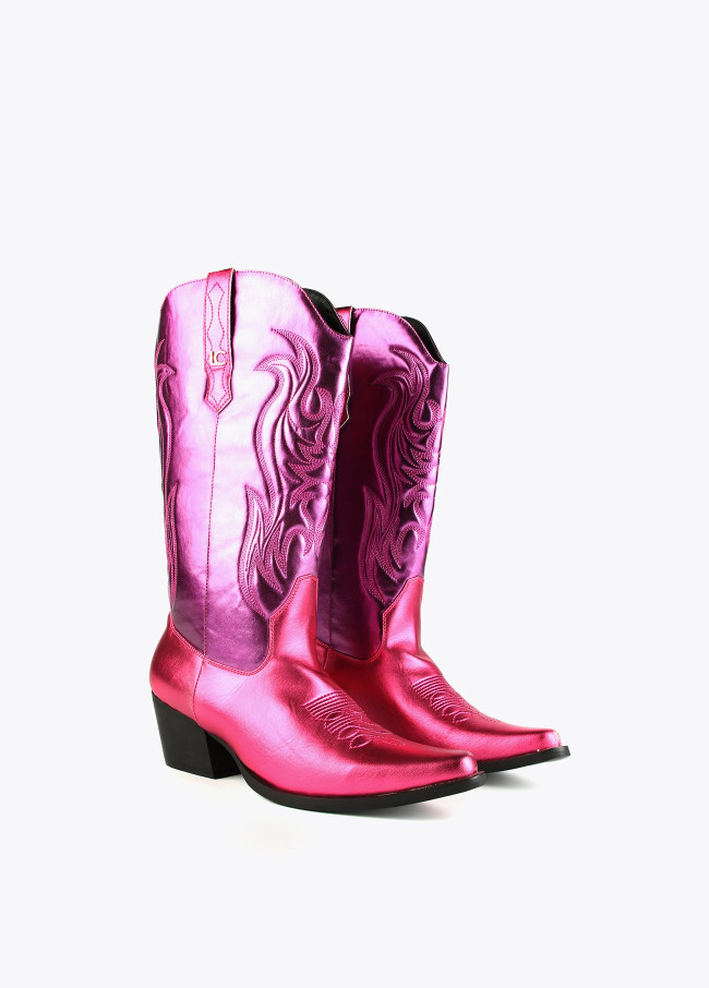 Metallic cowboy boots