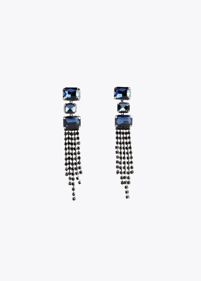 Long crystal earrings