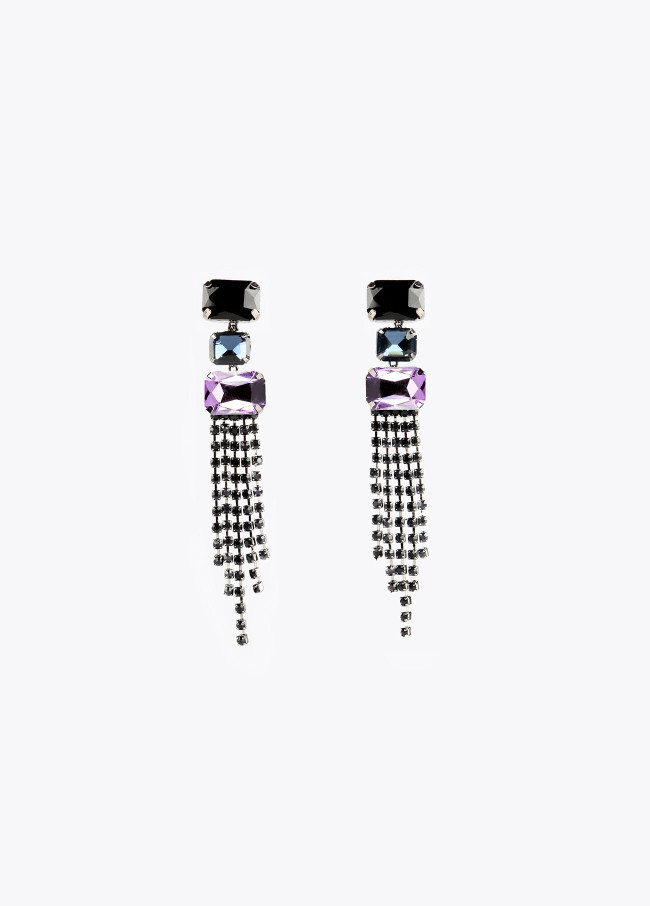 Long crystal earrings