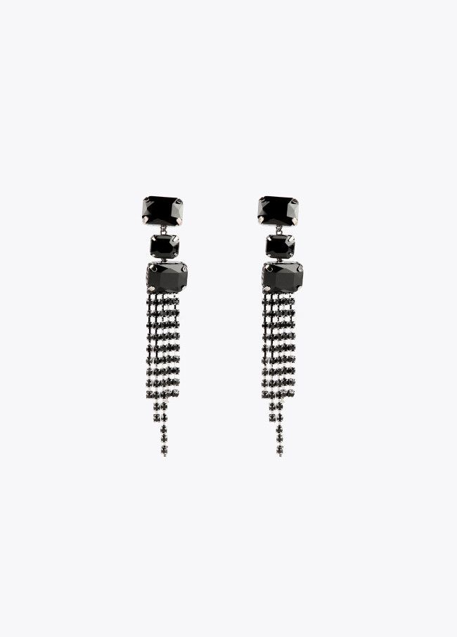 Long crystal earrings