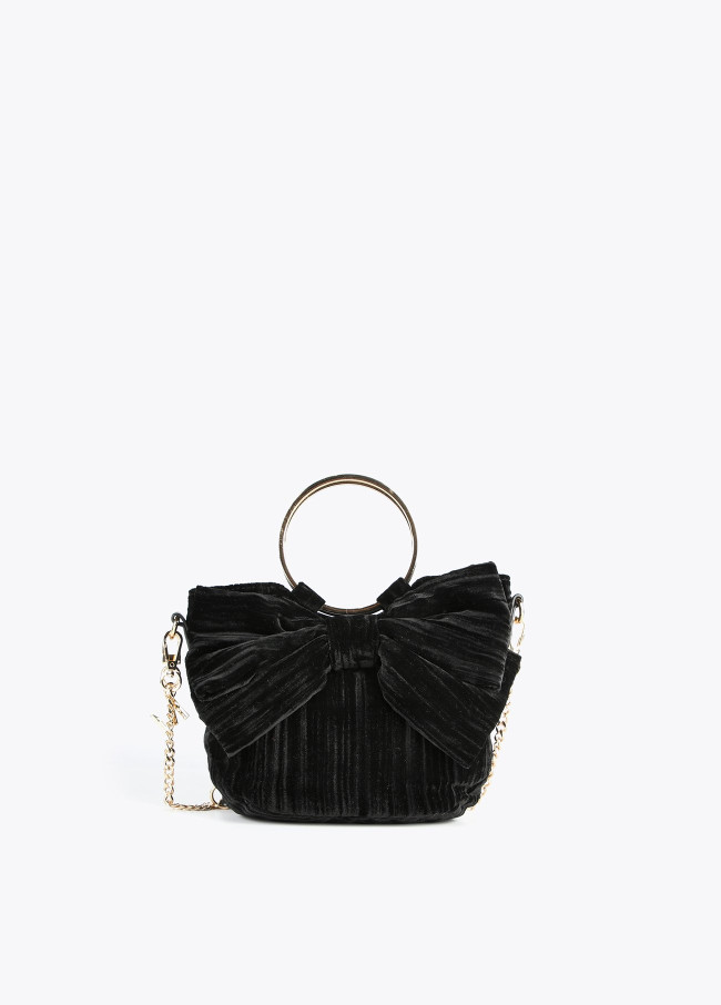 Pleated velvet handbag