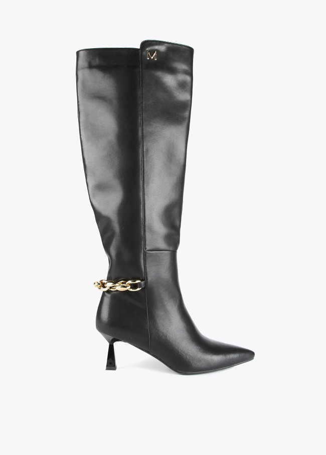 Bottes hautes cuir avec chaîne