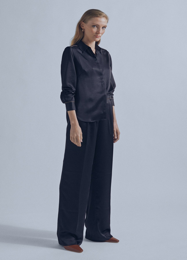 Satin palazzo trousers