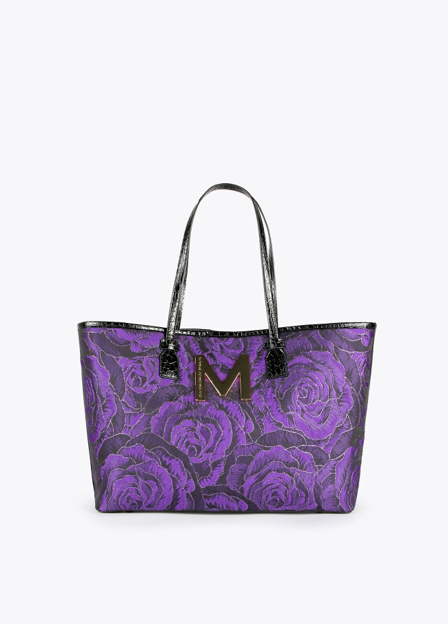 Lilac floral tote bag