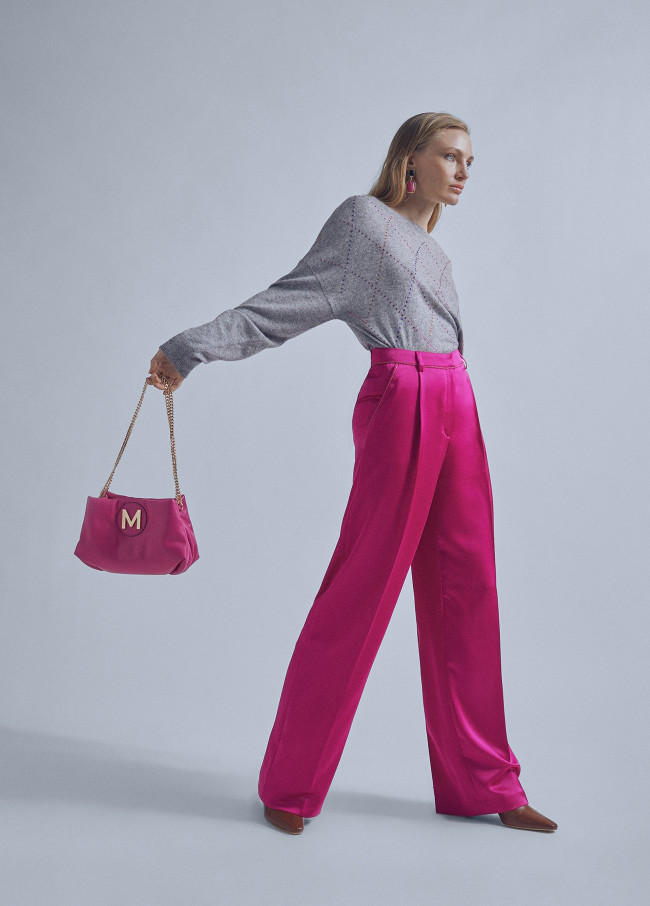 Satin palazzo trousers