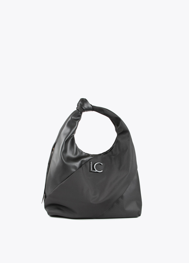 Tote bag in contrasting materials