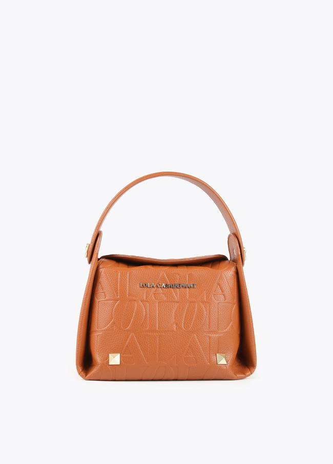 Crossbody bag with engraved logo