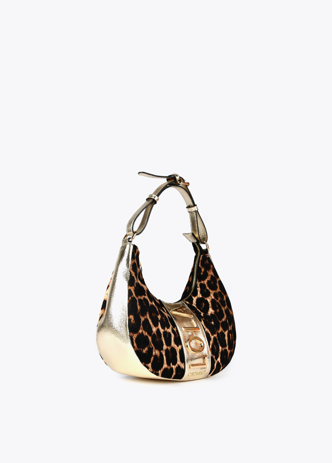 Half-moon animal print bag