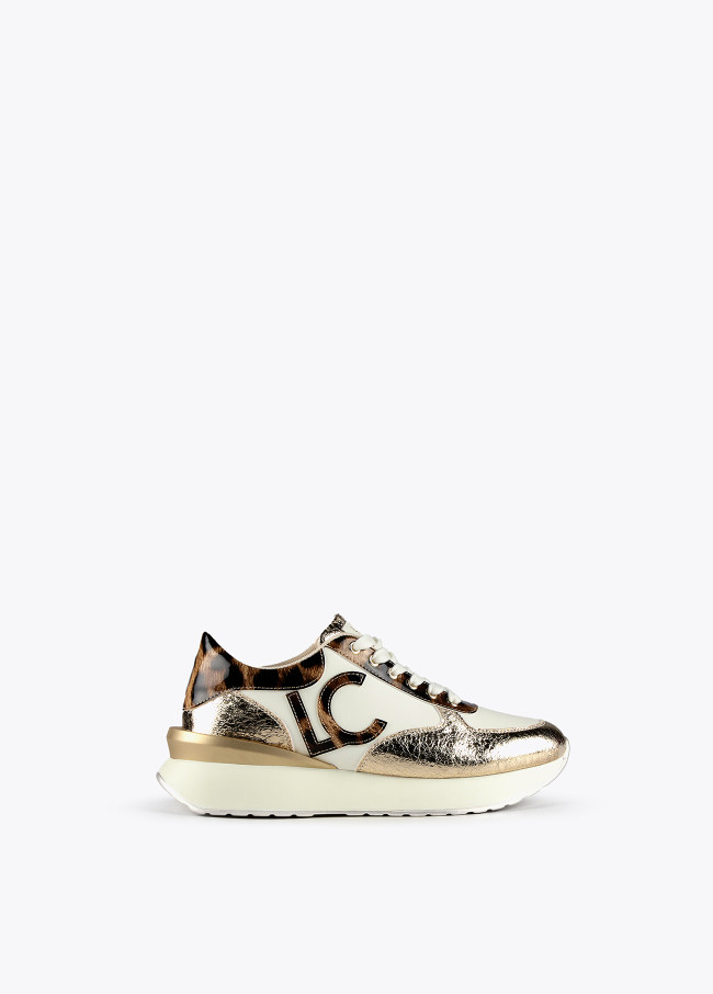 Sneaker mit Details mit Animal Print