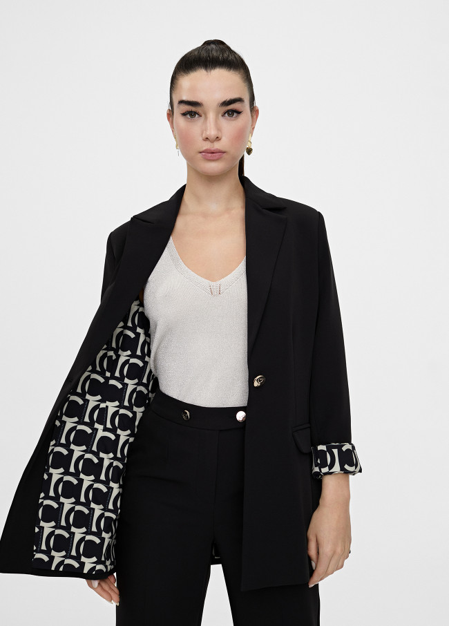 Blazer mit kontrastierendem LC-Futter