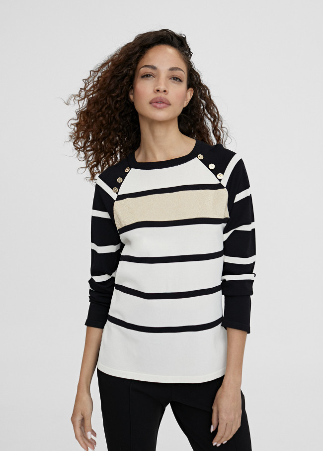 Striped knit sweater