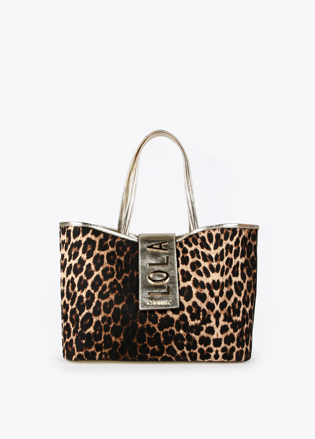 Animal print tote bag