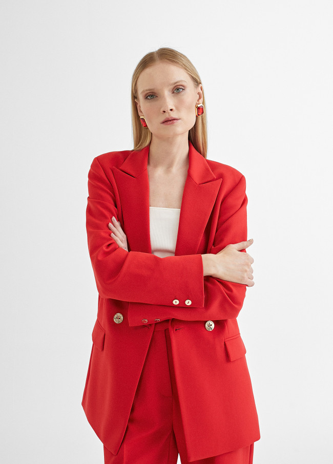 Blazer croisé uni