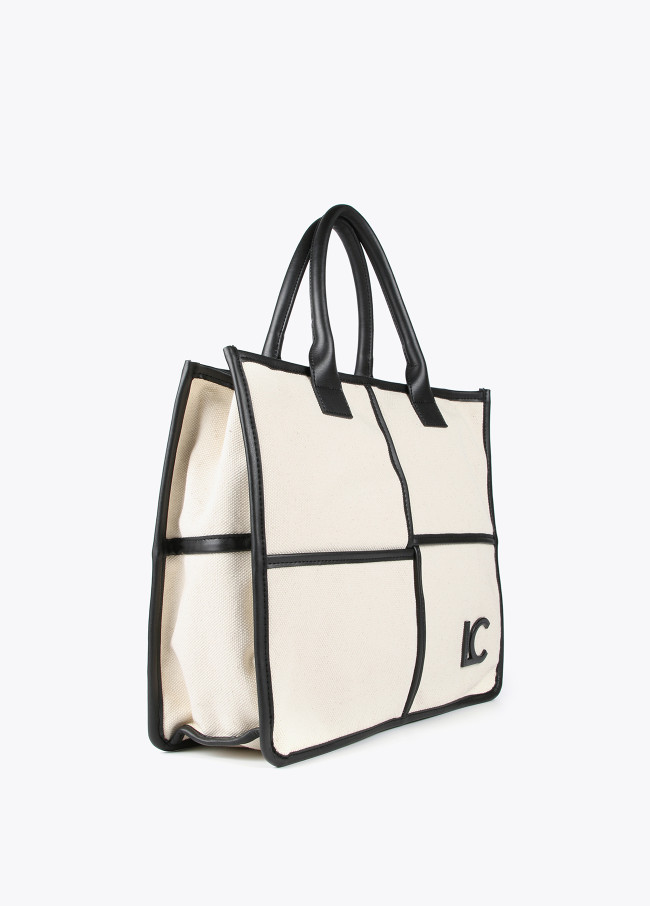 Black and white tote bag