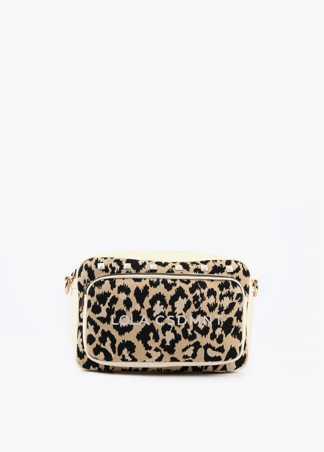 Borsa a tracolla con stampa animalier