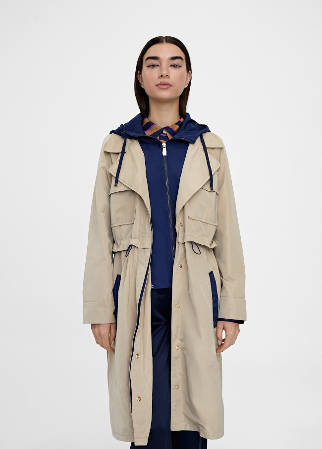 Hooded trench coat