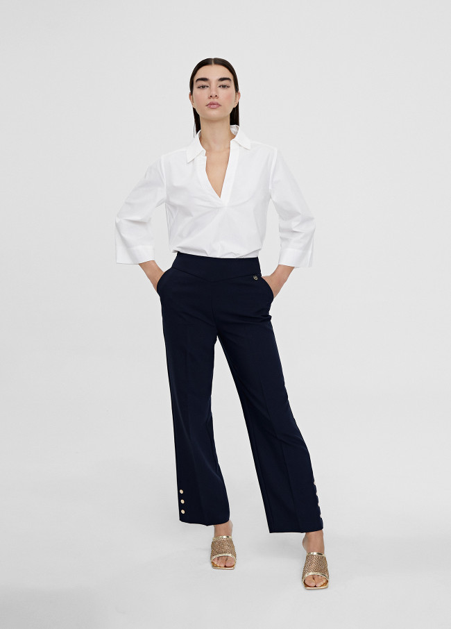 Button detail trousers