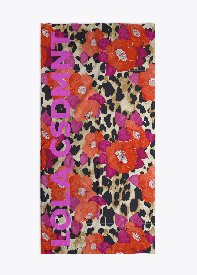 Floral and animal print towel