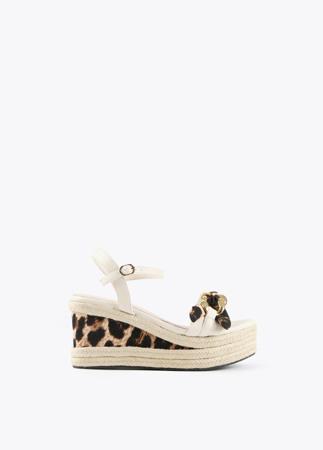 Animal print wedge sandals