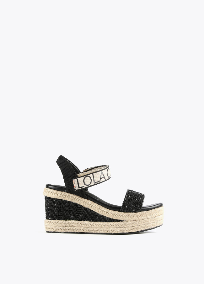 Logo wedge sandals