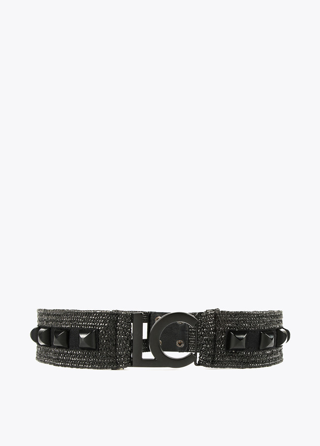 Raffia-effect belt