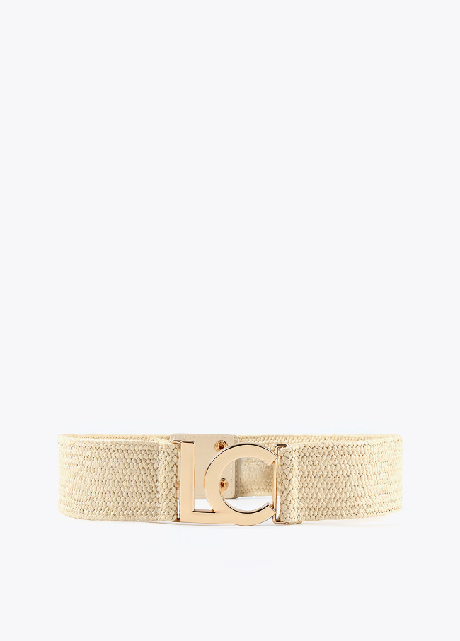 Elasticated raffia-effect belt