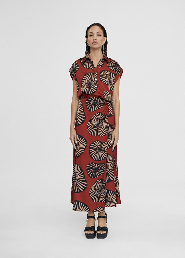 Printed pareo skirt