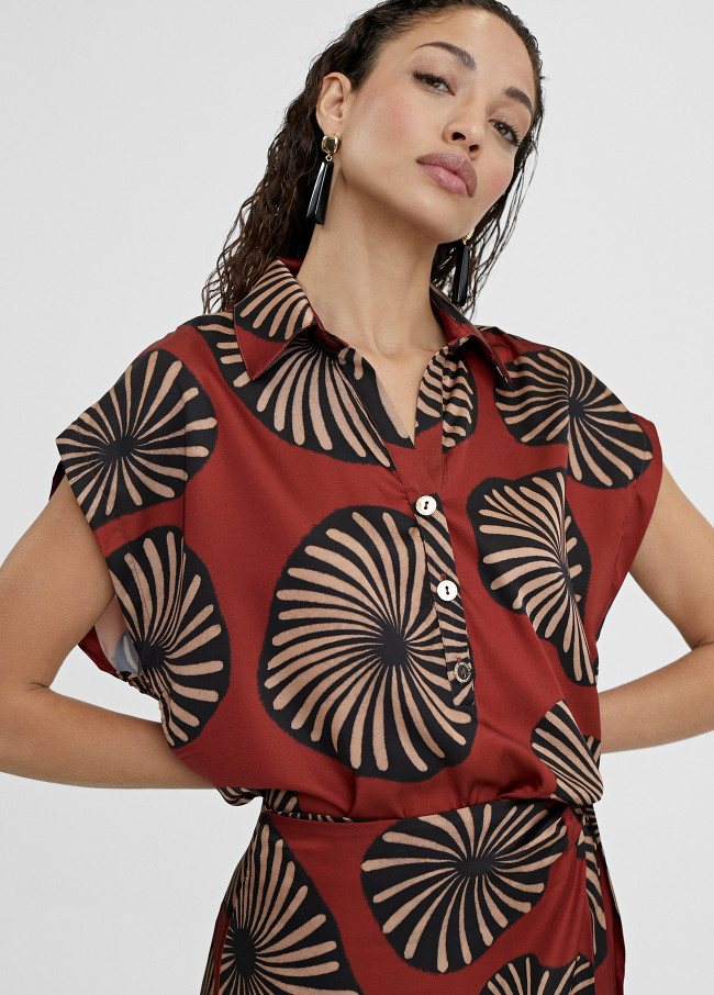 Fließendes Bluse mit Print