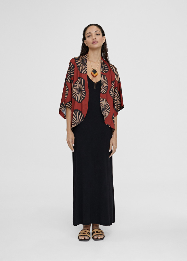 Flowing printed bolero