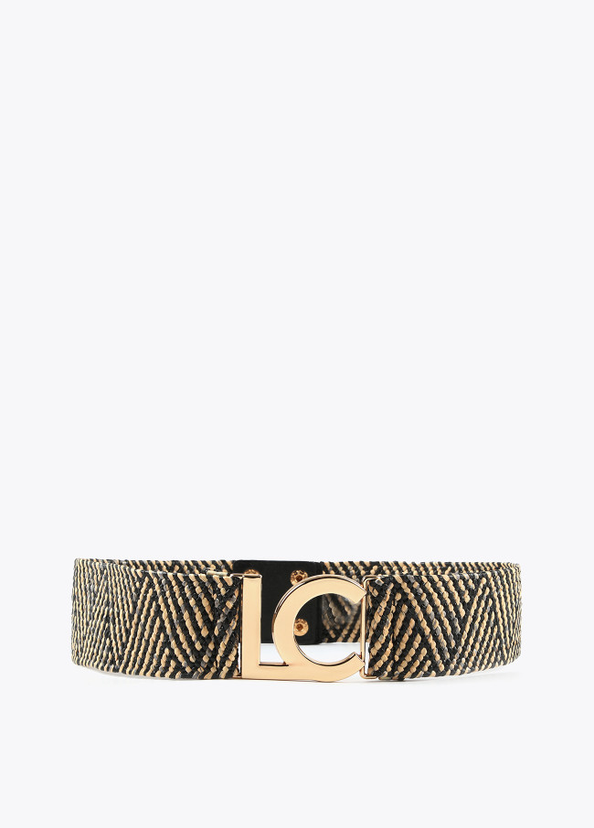 Elasticated raffia-effect belt