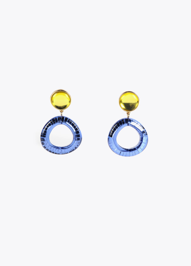 Colourful two-piece earrings