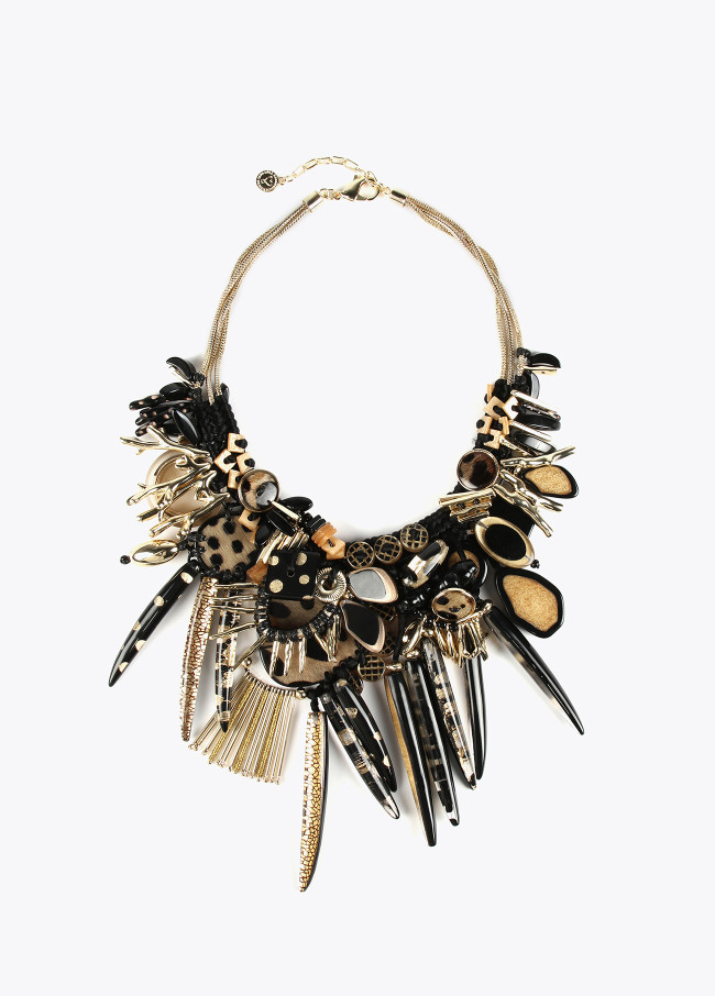 Collier multi-perles en verre style afri