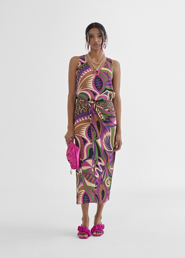 Printed pareo skirt