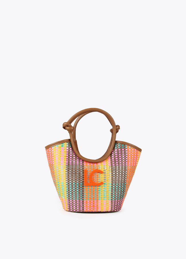 Sac panier à bandoulière multicolore