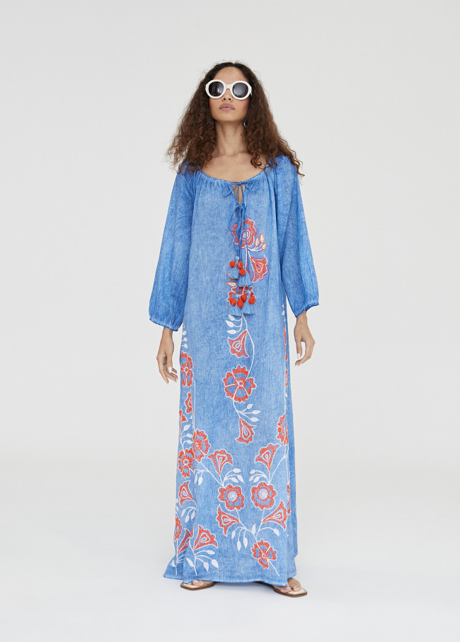 Langer Kaftan mit Stickerei