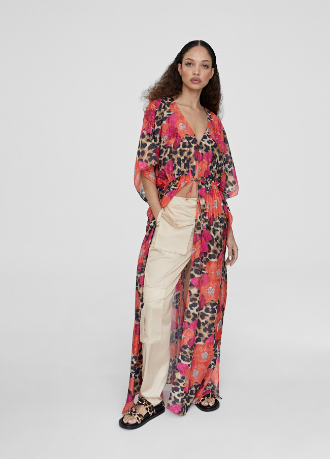 Langer Kaftan mit Print