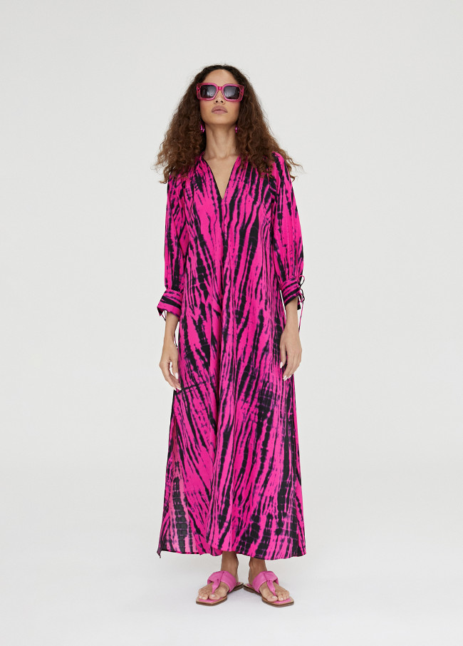 Caftan long imprimé animal