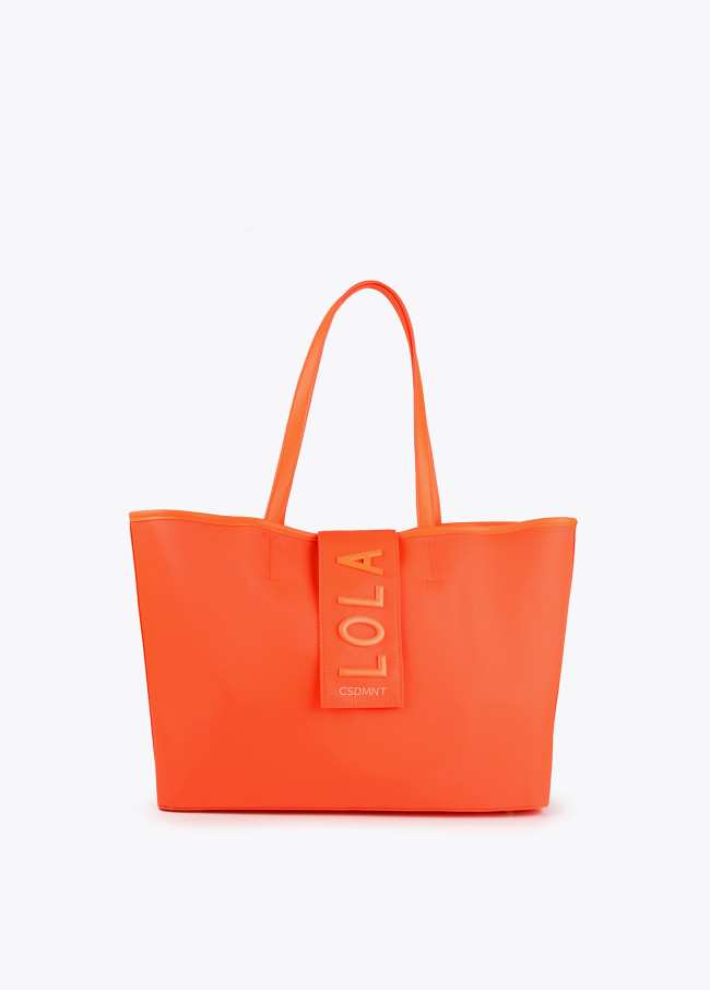 Mala tote bag em cor fluorescente