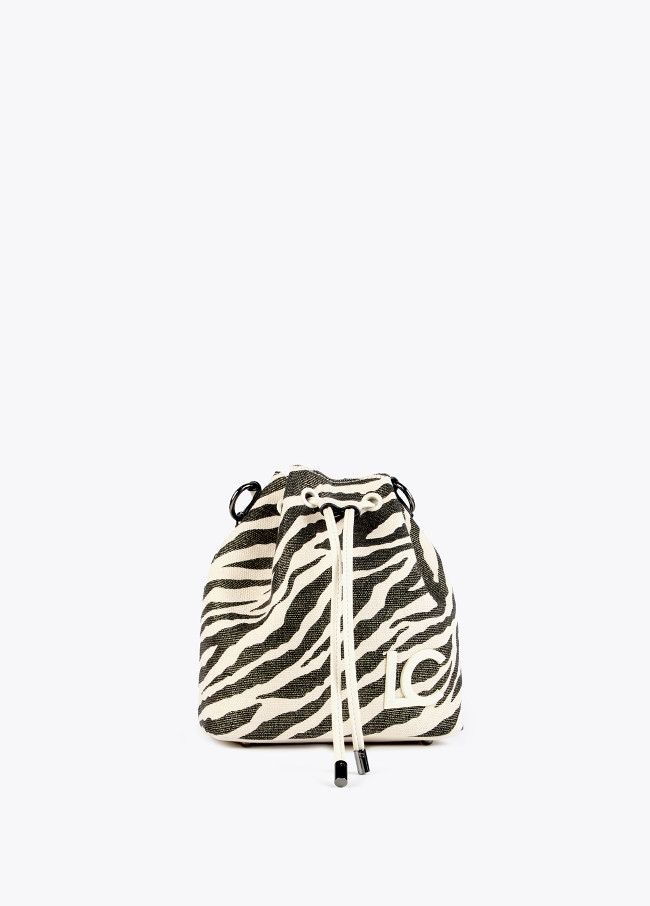 Animal print bucket bag