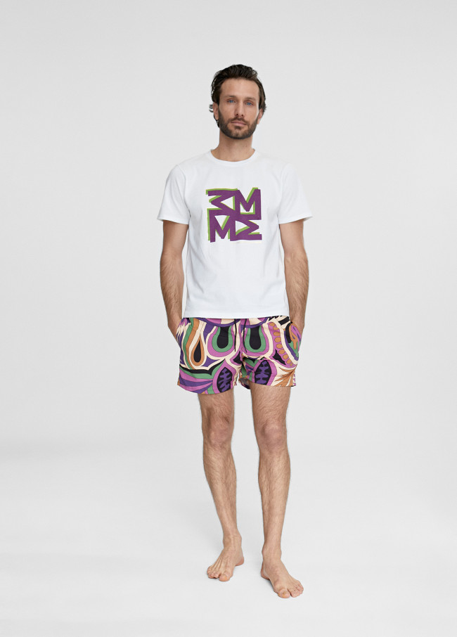 Herren-Badehose mit Multi-Print