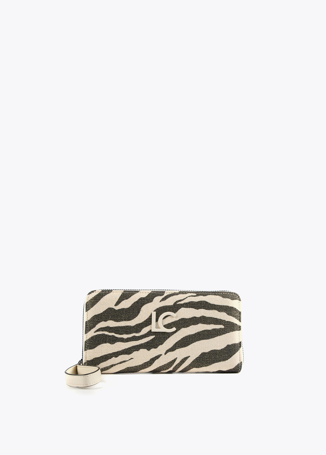 Carteira grande animal print