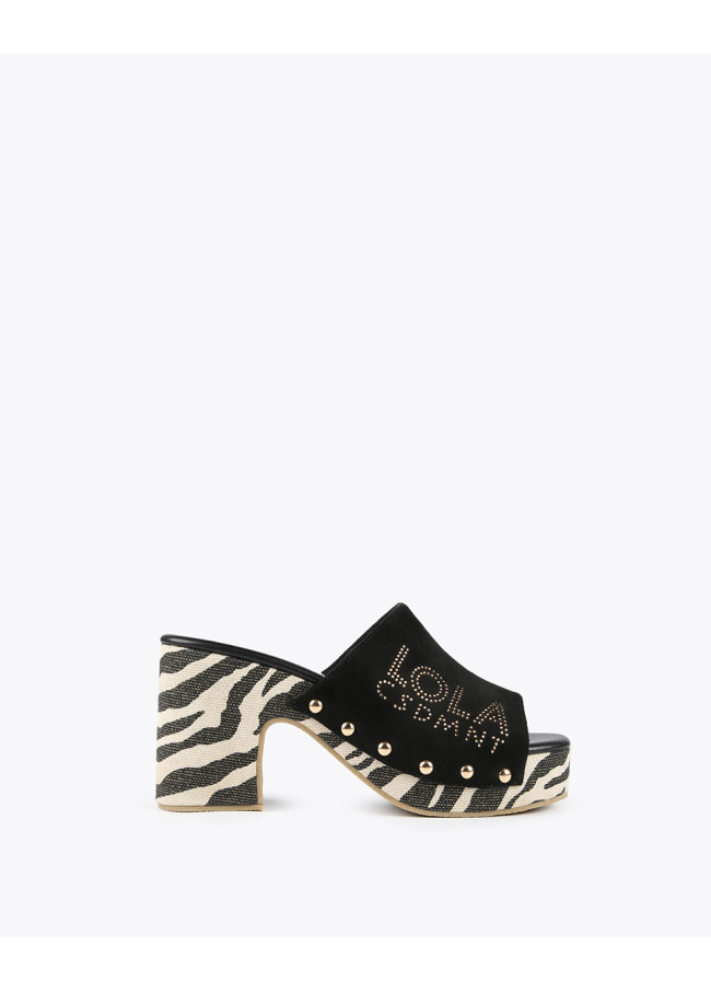 Clogs mit Animal-Print-Sohle