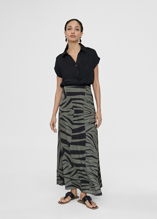 Zebra print midi skirt