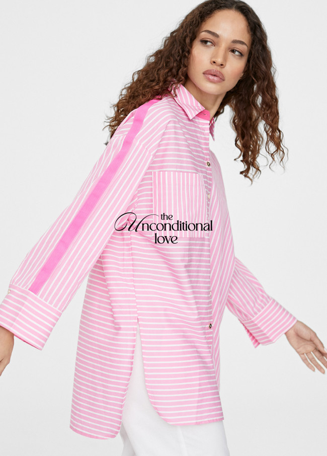 Camisa oversize às riscas